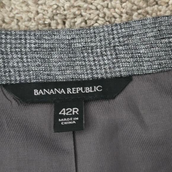 Men’s Wool Sport Blazer Coat Gray Plaid Sz 42 Slim Office Preppy Business Casual - Picture 4 of 8